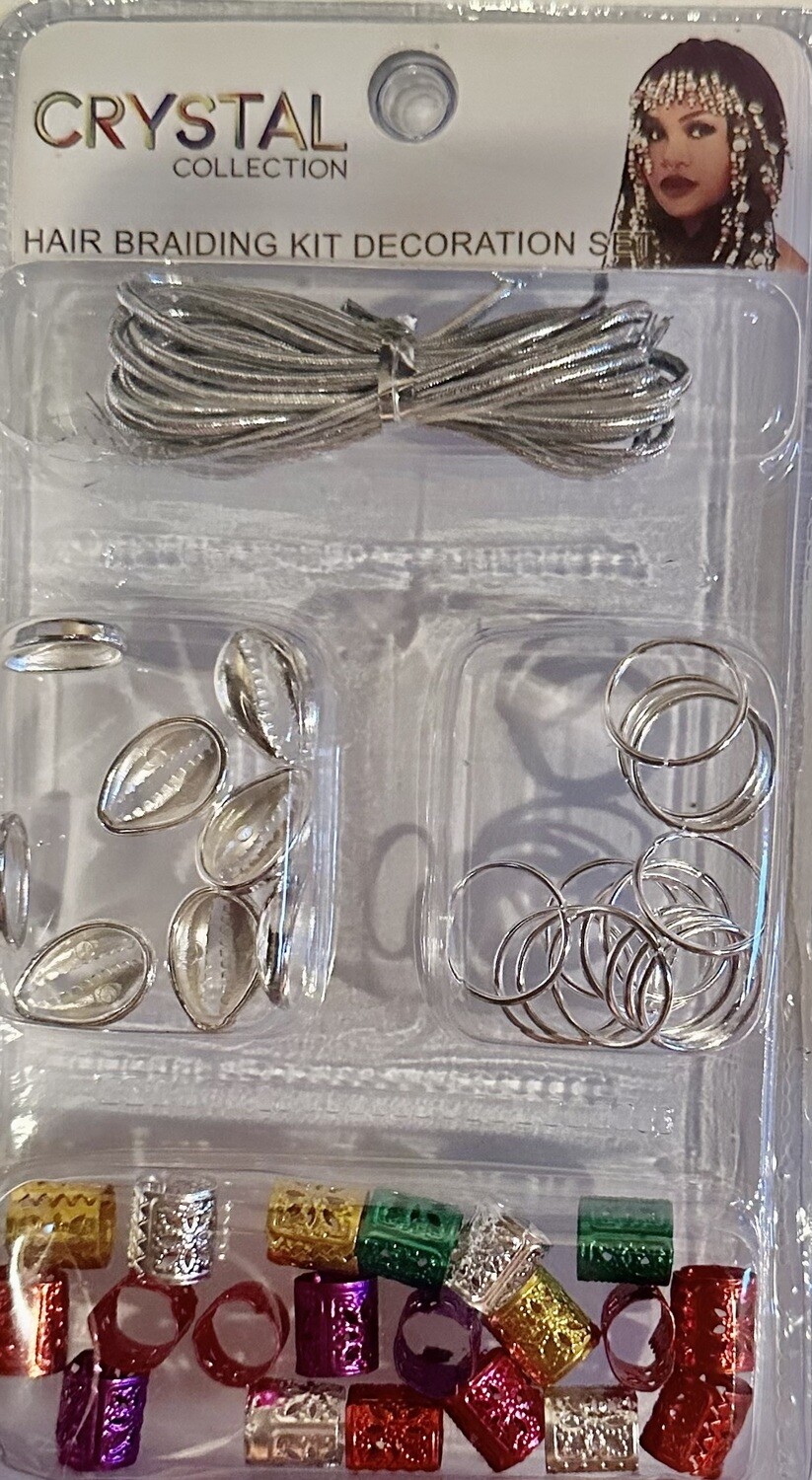 Braid Charm-Assorted Silver/Multi Color Pack-1238