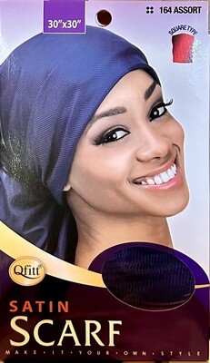 Satin Scarf Square-Navy(Qfitt)