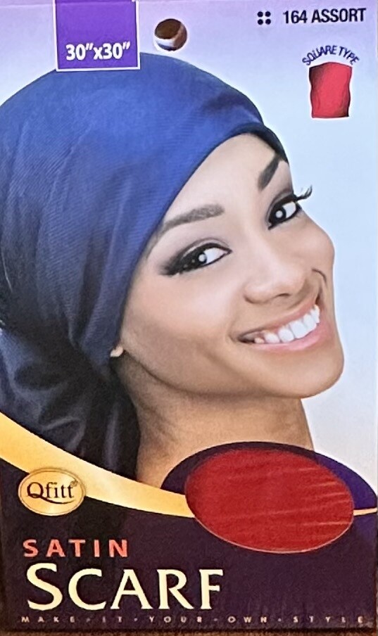 Satin Scarf Square-Red(Qfitt)