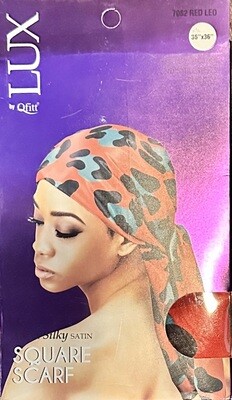 Satin Square Scarf- Red Leo (LUX BY QFITT)