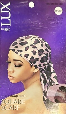 Satin Square Scarf- Purple Leo (LUX BY QFITT)