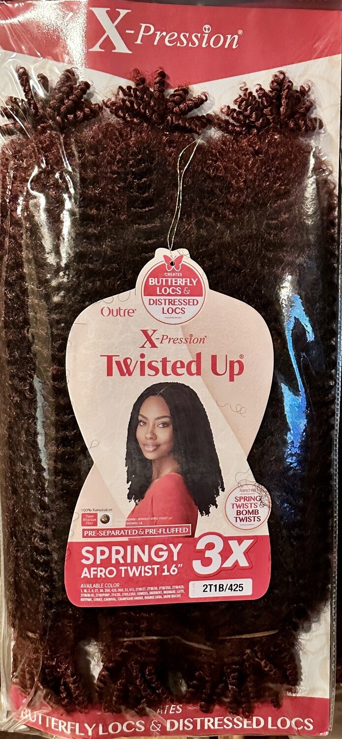X-Pression Twisted Up 3X Springy Afro Twist 16&quot; Color:2T1B/425