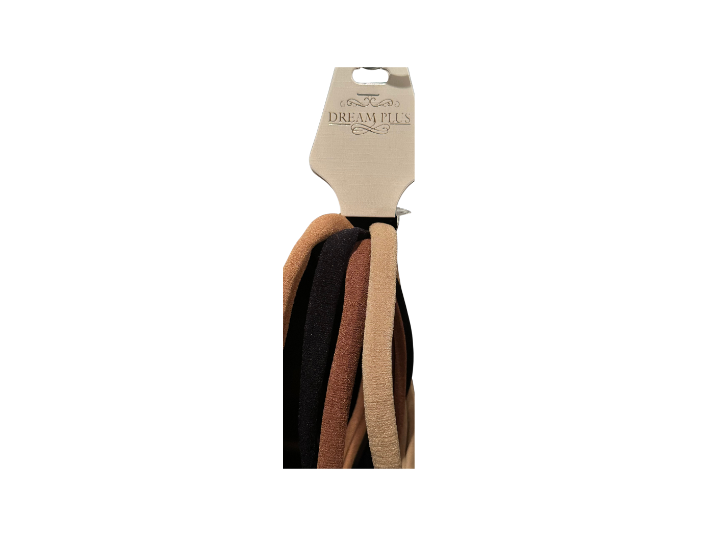 Headband Nylon 4pc-Black &amp; Brown