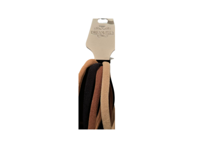 Headband Nylon 4pc-Black &amp; Brown