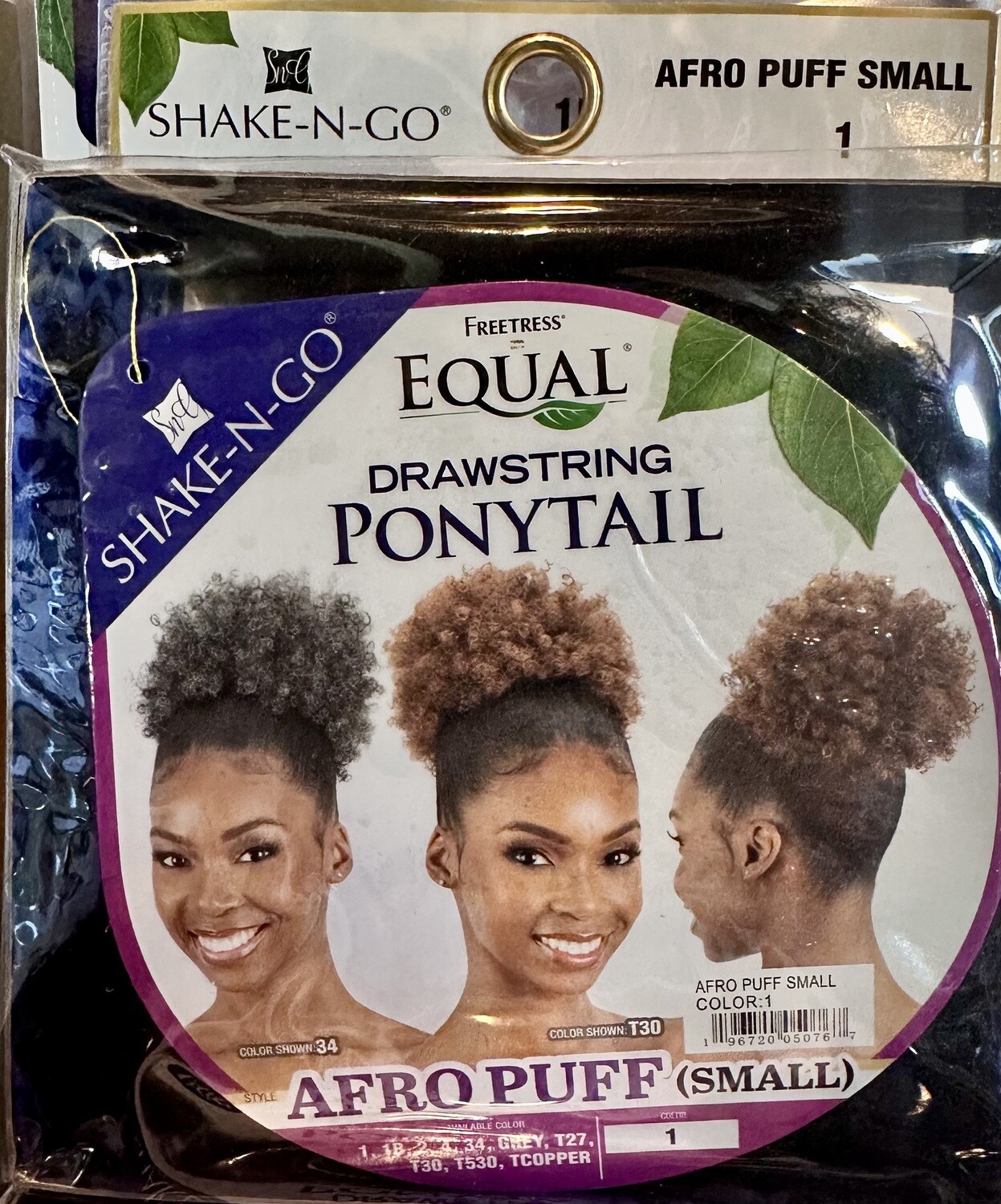 Freetress Equal Drawstring Ponytail - Afro Puff Small-Color:1