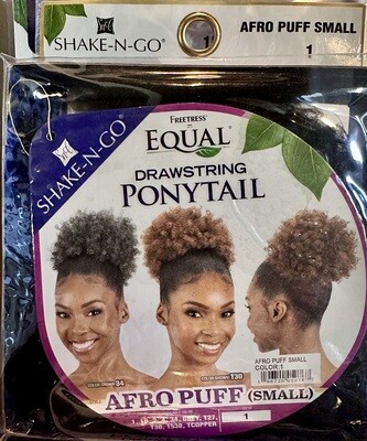Freetress Equal Drawstring Ponytail - Afro Puff Small-Color:1