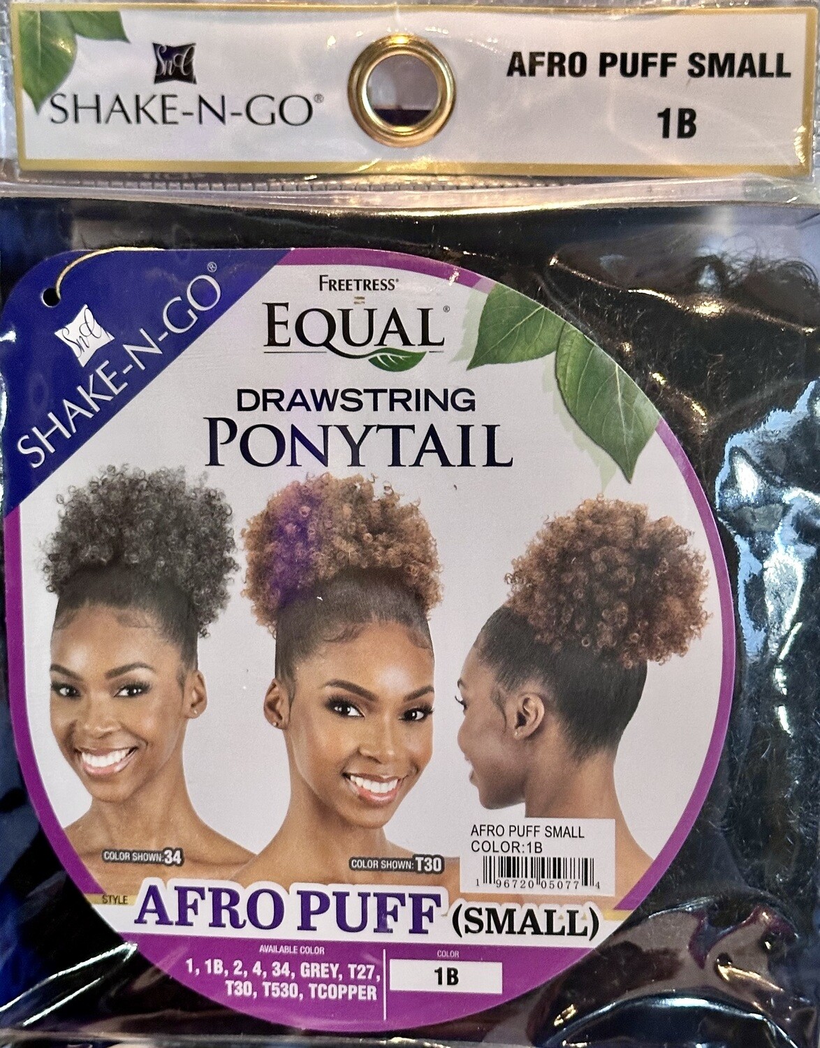 Freetress Equal Drawstring Ponytail - Afro Puff Medium-Color:1B