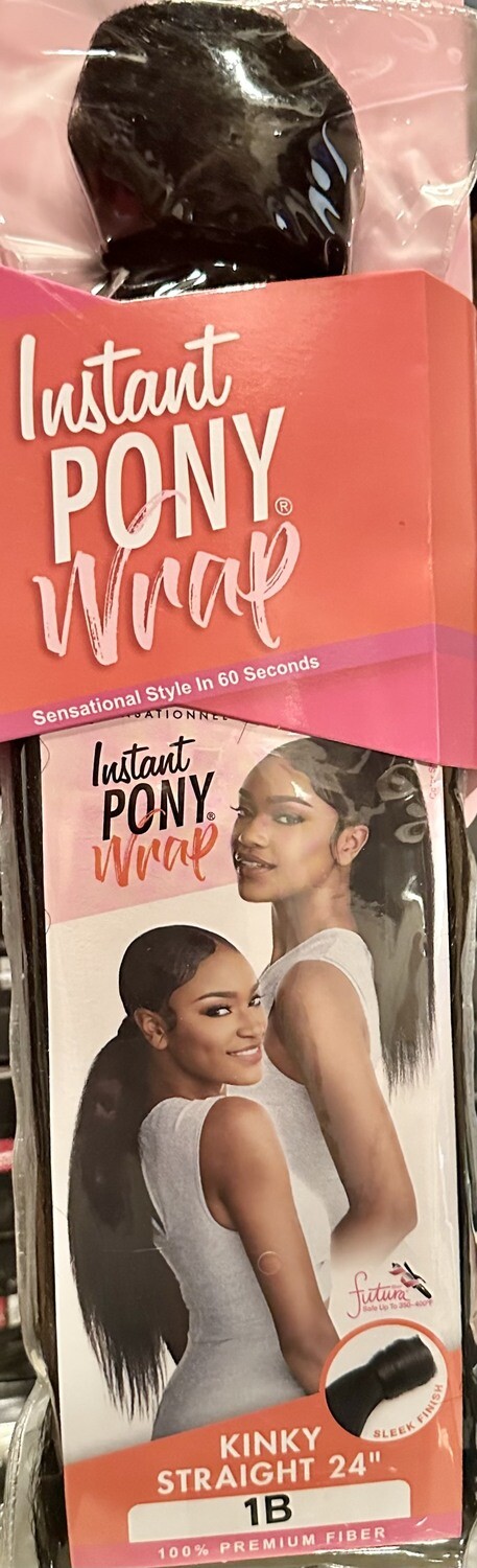 Sensationnel Instant Pony Wrap-Kinky Straight 24&quot; Color:1B