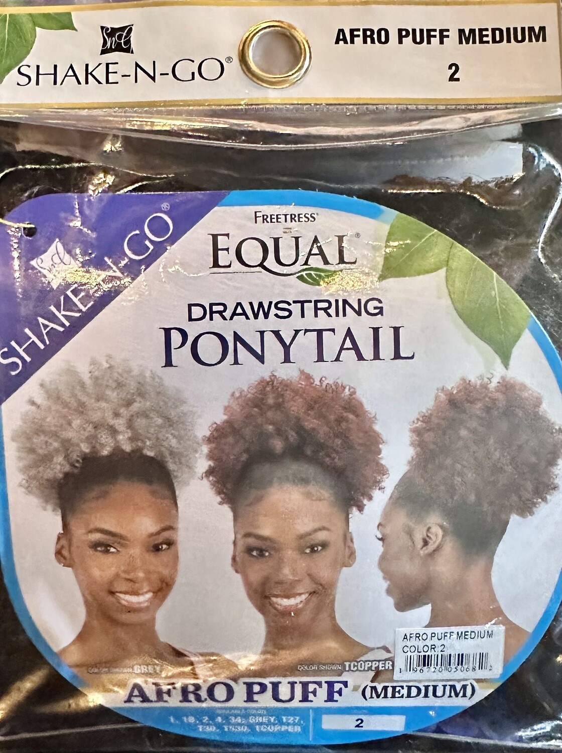 Freetress Equal Drawstring Ponytail - Afro Puff Medium-Color:2