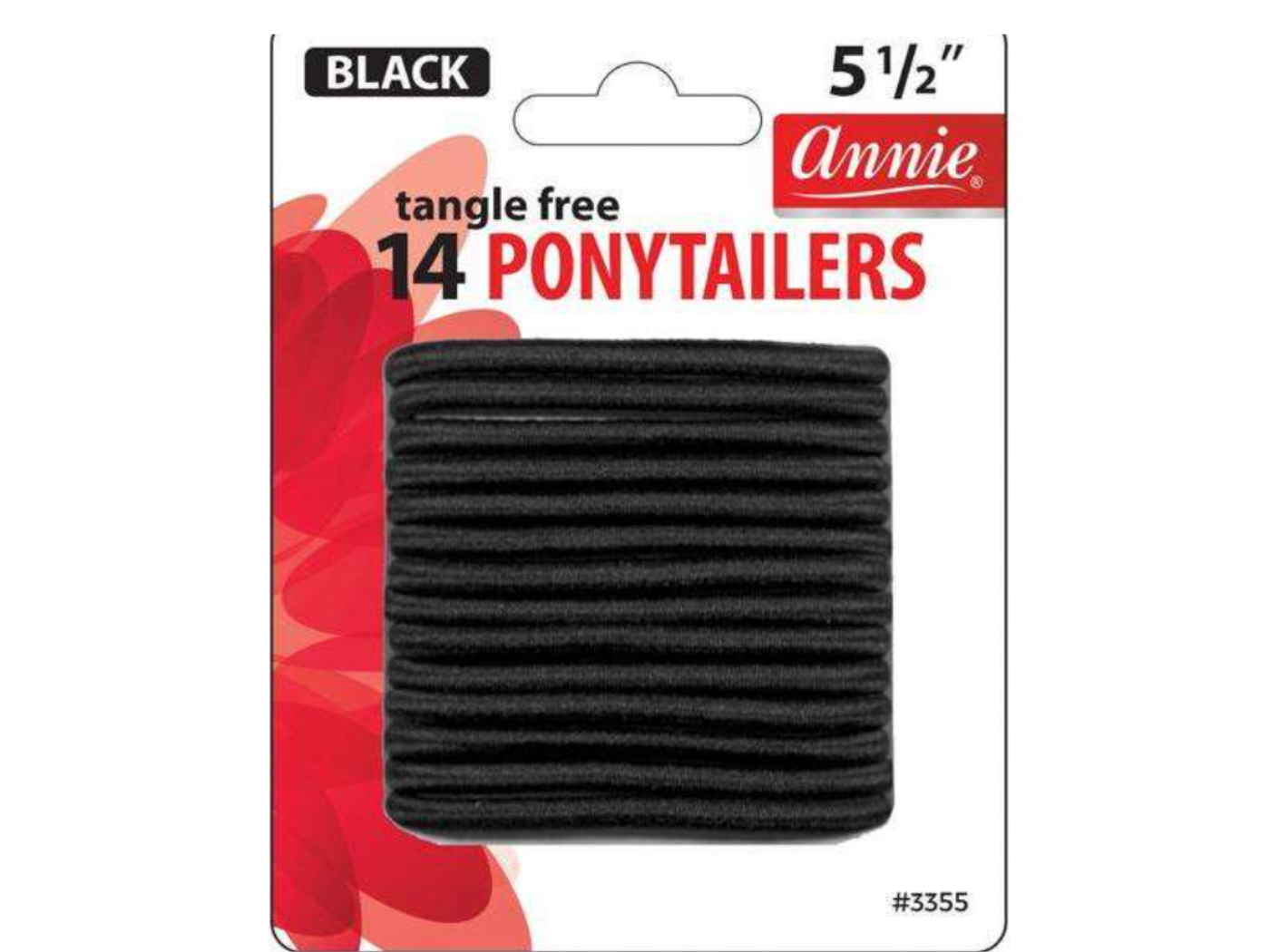 Annie No Tangle Ponytailers 5 1/2In 14ct Black