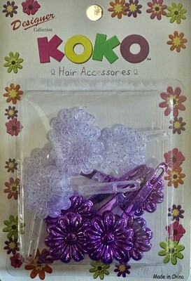 Barrettes- Daisy Purple Glitter 1392