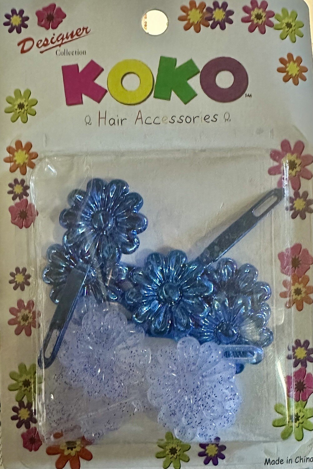 Barrettes- Daisy Blue Glitter 1393