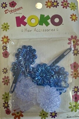 Barrettes- Daisy Blue Glitter 1393