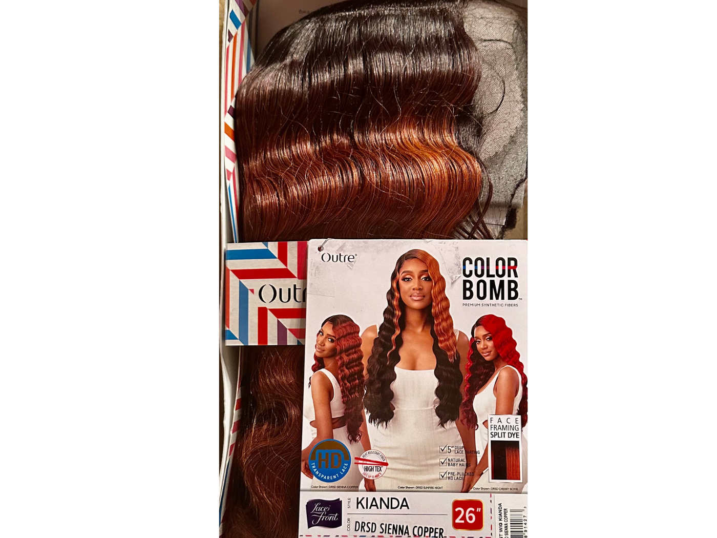 Outre Color Bomb Synthetic HD Lace Front Wig “Kianda” Color: DRSD Sienna Copper