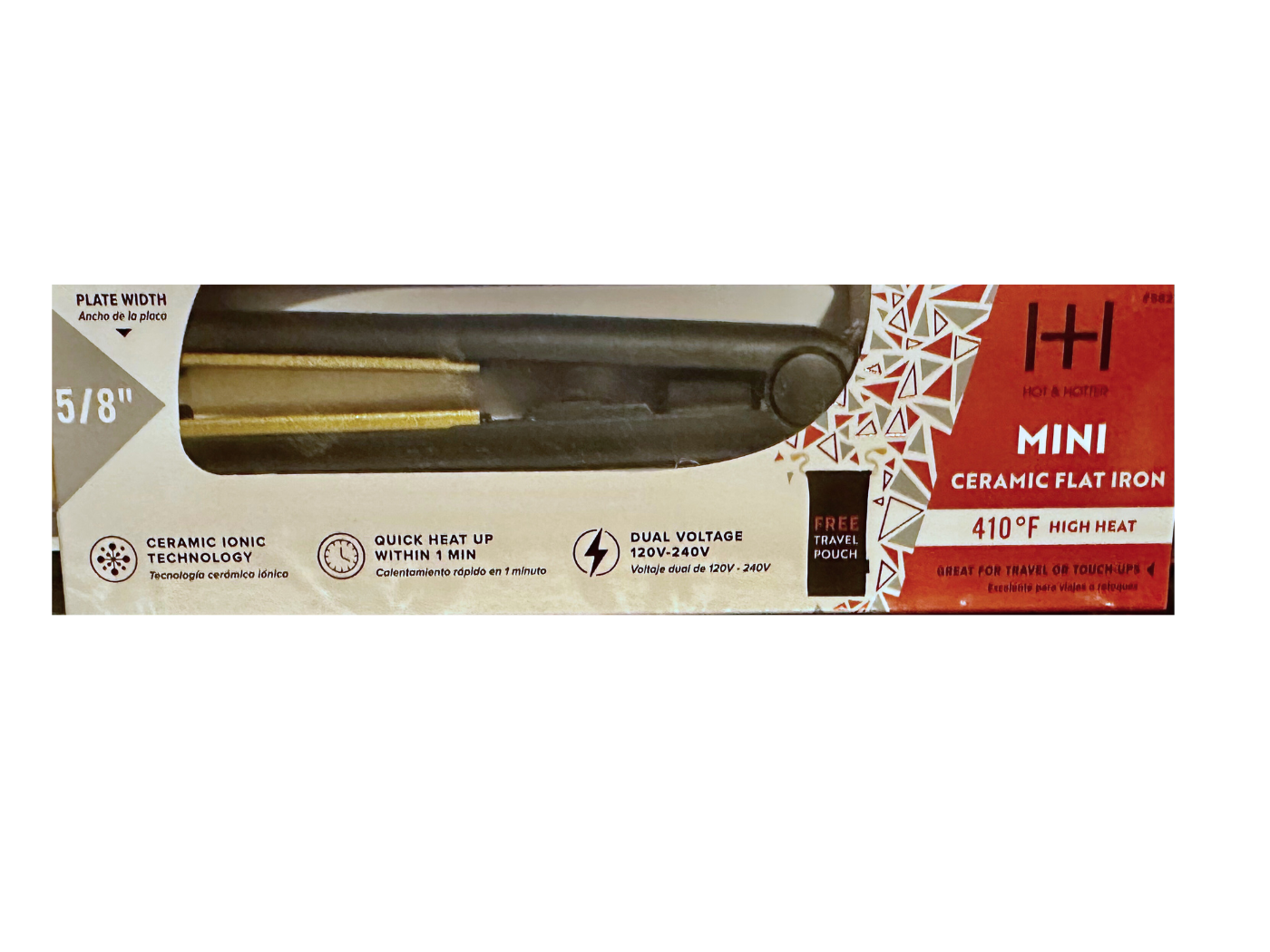 Hot &amp; Hotter  Mini Ceramic Flat Iron  5/8 Inch