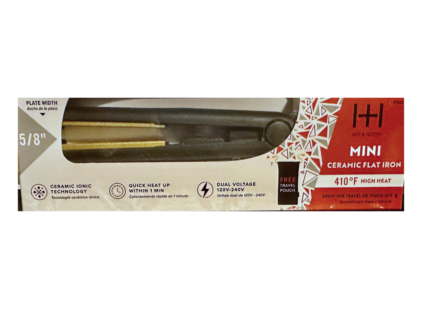 Hot &amp; Hotter Mini Ceramic Flat Iron 5/8 Inch