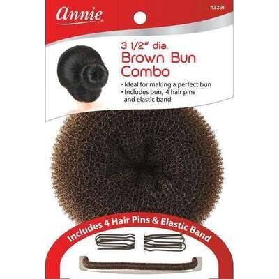 Annie Hair Bun Kit 3.5&quot; Brown