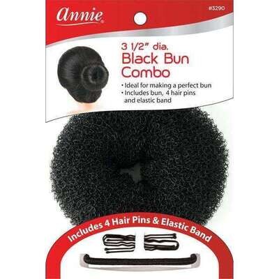 Annie Hair Bun Kit 3.5&quot; Black