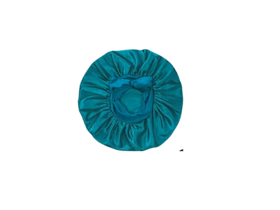 Super Jumbo Satin Bonnet w/tie-Teal