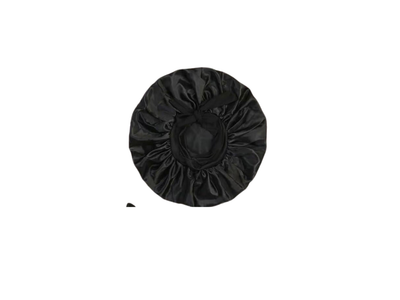 Super Jumbo Satin Bonnet w/tie-Black