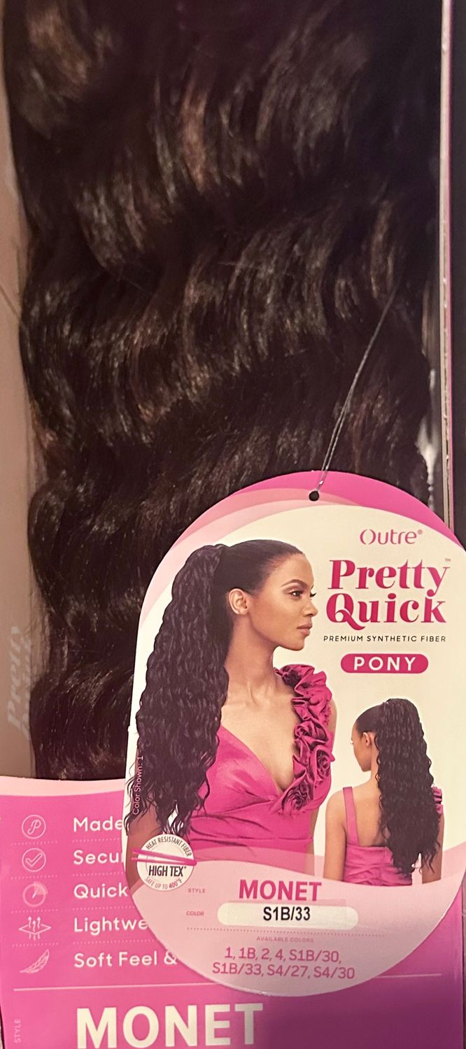 Outre Pretty Quick Synthetic Ponytail - Monet 28&quot; Color: 1B/33