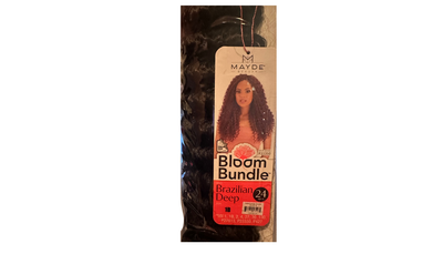 Mayde Beauty Brazilian Deep 24&quot; Bloom Bundle Hair Weave-Color:1B