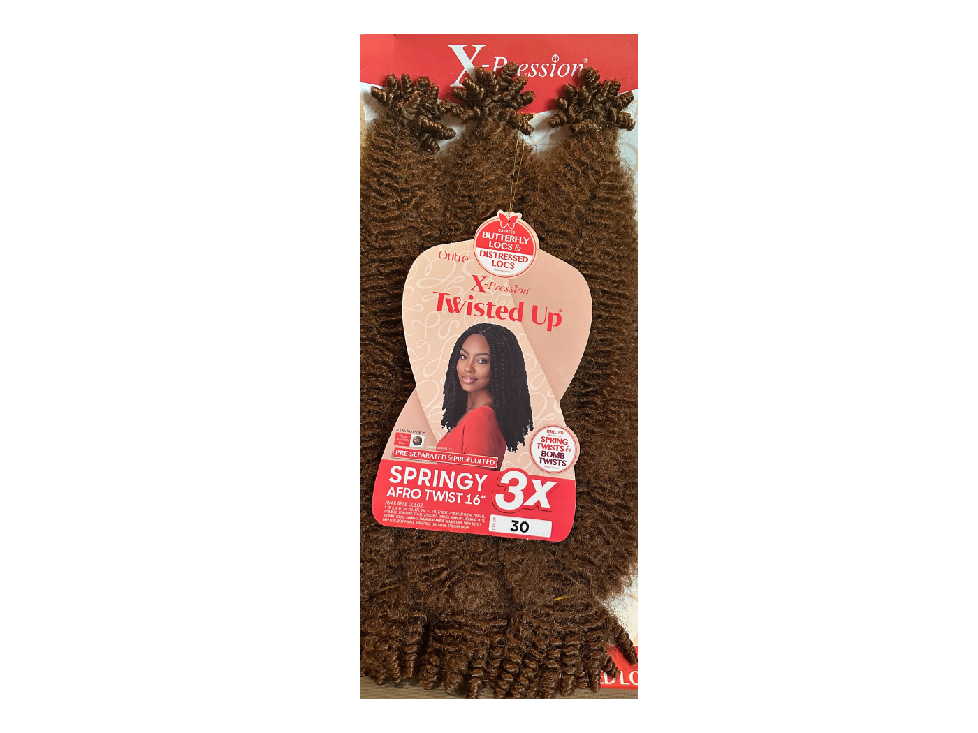 X-Pression Twisted Up 3X Springy Afro Twist 16&quot; Color:30
