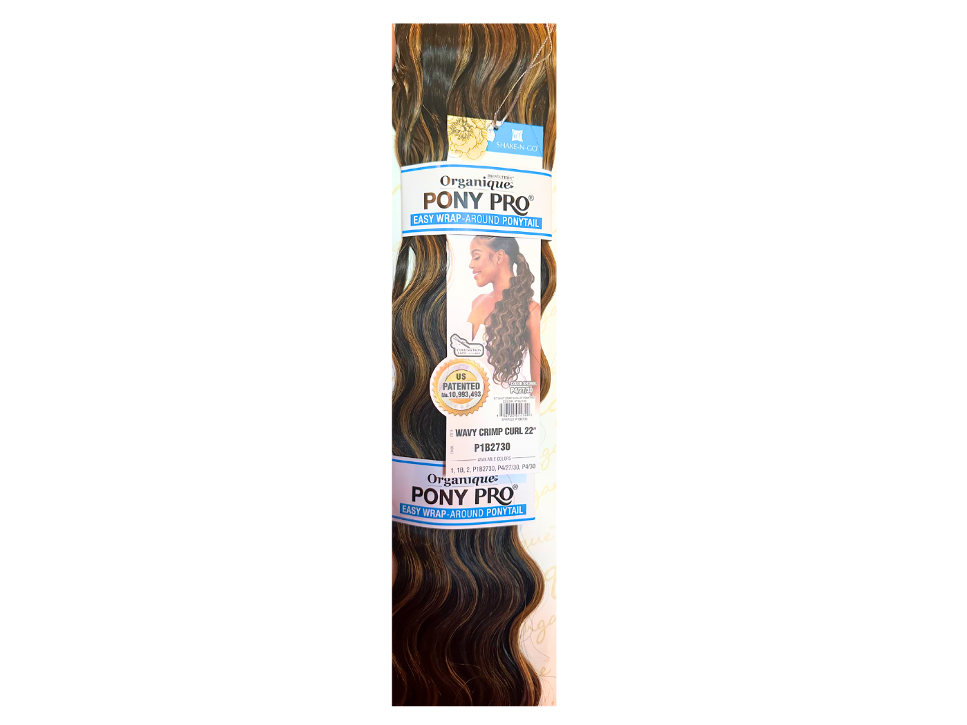 Organique Mastermix Pony Pro Wavy Crimp Curl 22&quot; Color:1B/27/30