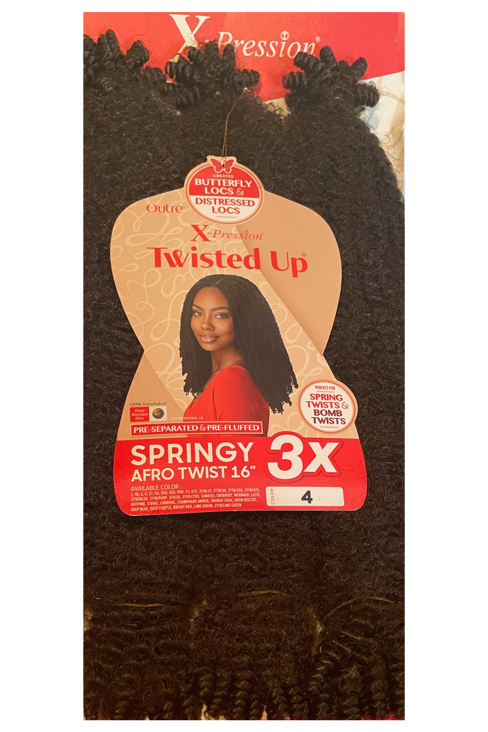 X-Pression Twisted Up 3X Springy Afro Twist 16&quot; Color:4