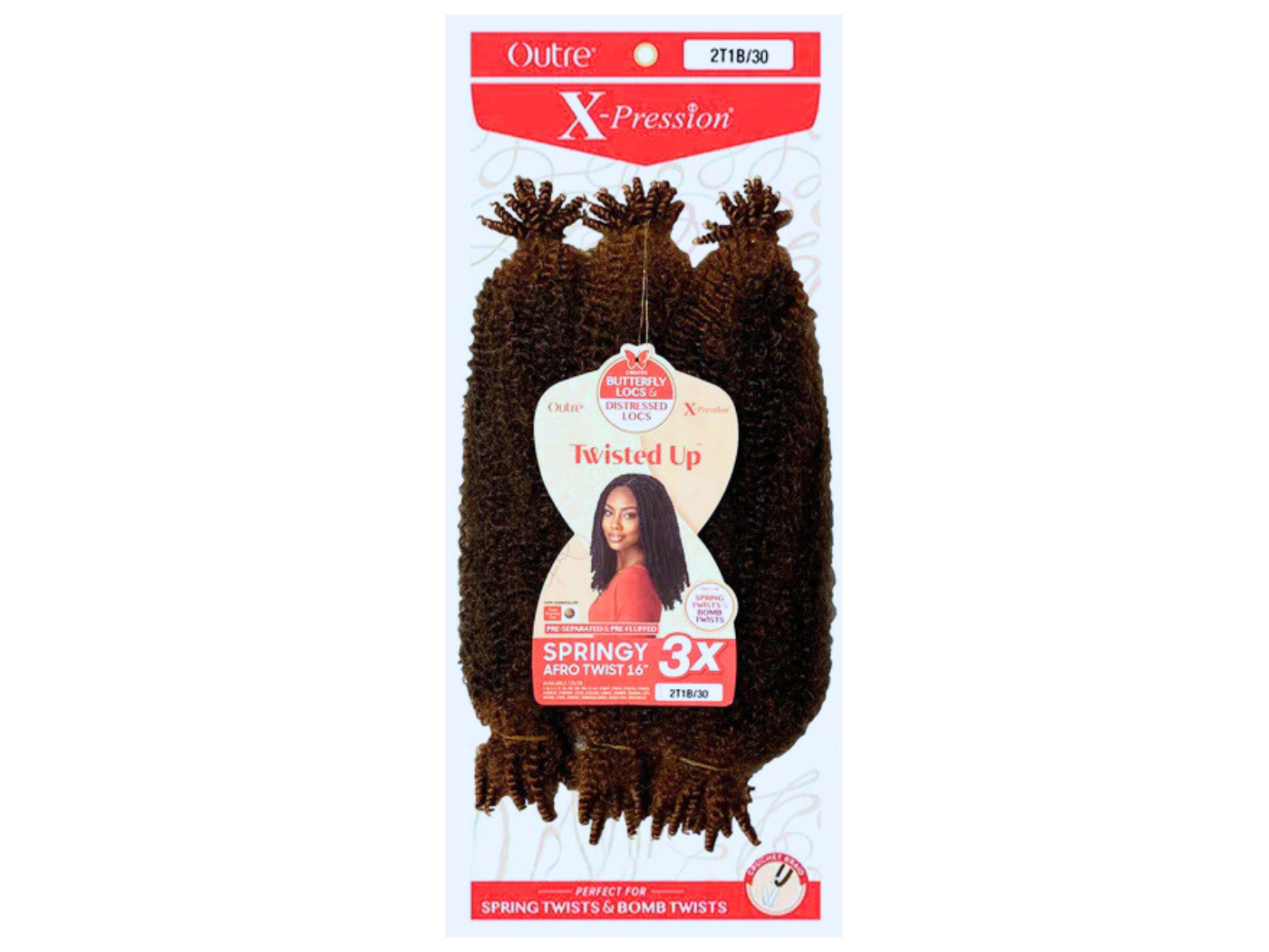 X-Pression Twisted Up 3X Springy Afro Twist 16&quot; Color:2T1B/30