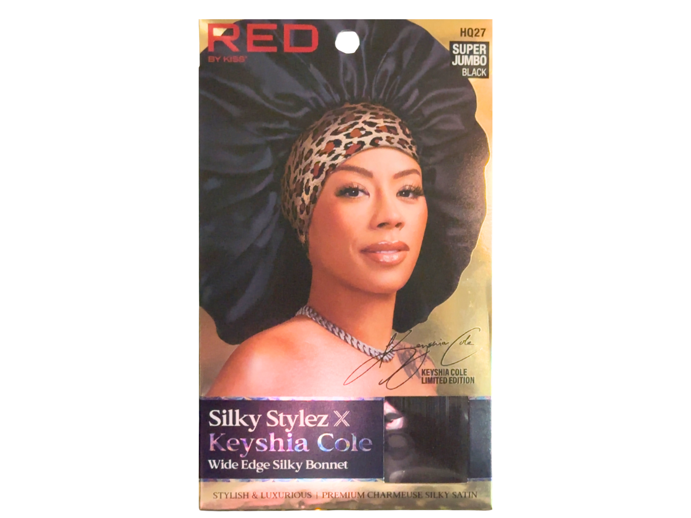 Red By Kiss Silky Stylez Super Jumbo Bonnet Color: Black Leopard