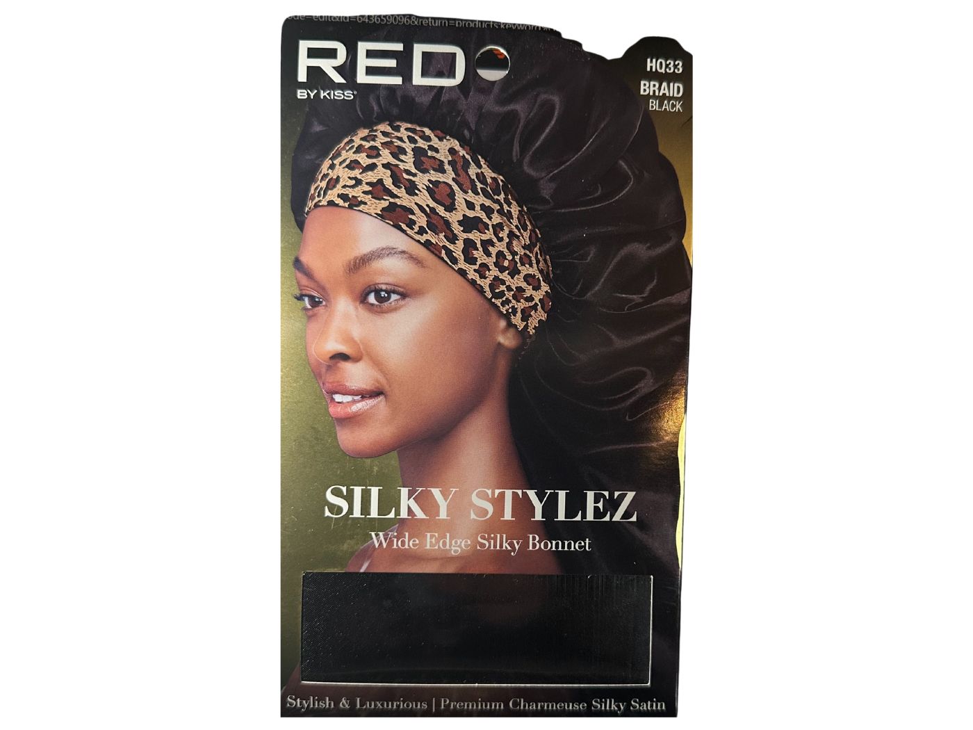 Red By Kiss Silky Stylez Braid Bonnet Color: Black Leopard
