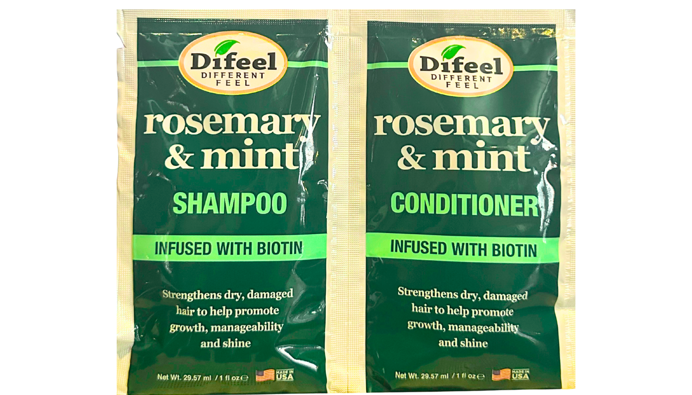 Difeel Shampoo &amp; Conditoner Packet 2oz-Rosemary &amp; Mint