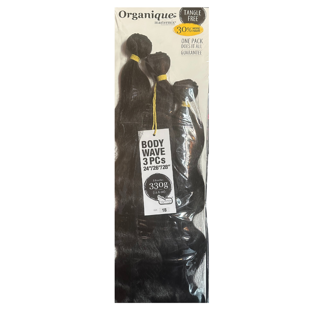 Shake N Go Organique Mastermix 3Pcs Body Wave 24&quot;/26&quot;/28&quot; Color: 1B