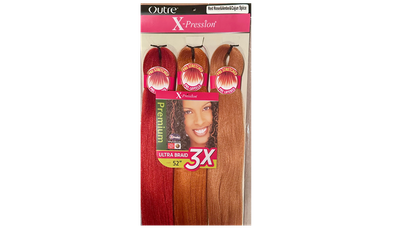 X-Pression Outre 3x 52&quot; Color: Red Rose &amp; Ambe &amp; Cajun Spice (braid length 26”)