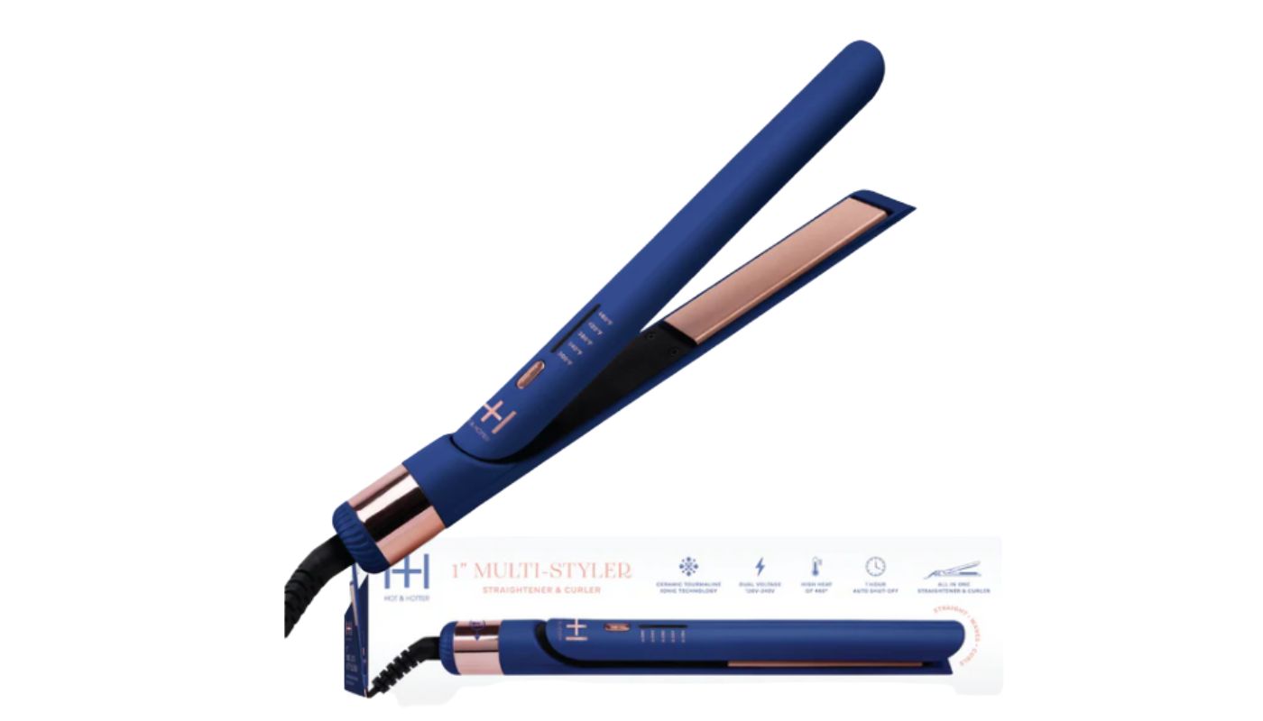 Hot &amp; Hotter Multi-Styler 1in, 1 Count Hair Straightener &amp; Curling Iron, Blue