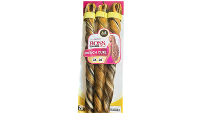 Bobbi Boss Braid  French Curl 3x 28&quot;-Color: Black&amp;Gold