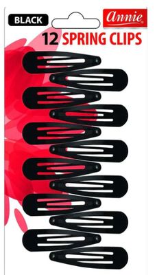 Annie Spring Clips 12ct-Black