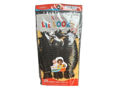 Outre LiL Looks Crochet 3X SPRINGY AFRO TWIST 10″ Color: 1(jet black)