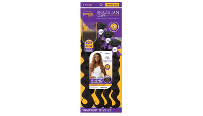 Outre Purple Pack Brazilian Boutique Virgin Body 18" 20" 22" + Closure Color: Natural Black