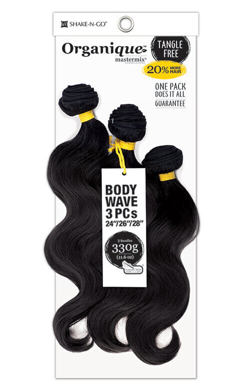 Shake N Go Organique Mastermix 3Pcs Body Wave 24"/26"/28" Color: 2