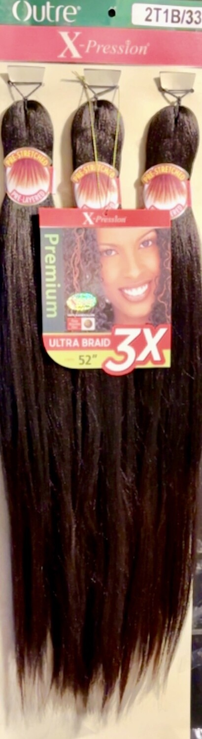 X-Pression Outre 3x 52" Color: 2T1B/33 (braid length 26”)