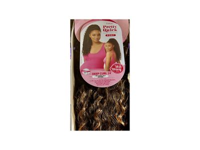 Outre Pretty Quick Pony Deep Curl 24" Color: Dr Hazelnut Brown