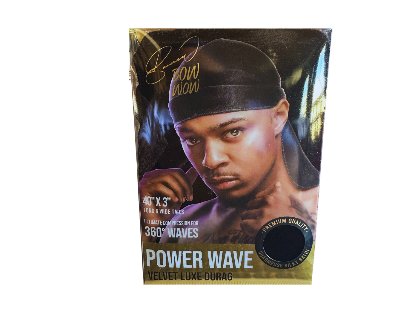Kiss Power Wave Velvet Luxe Durag-Black