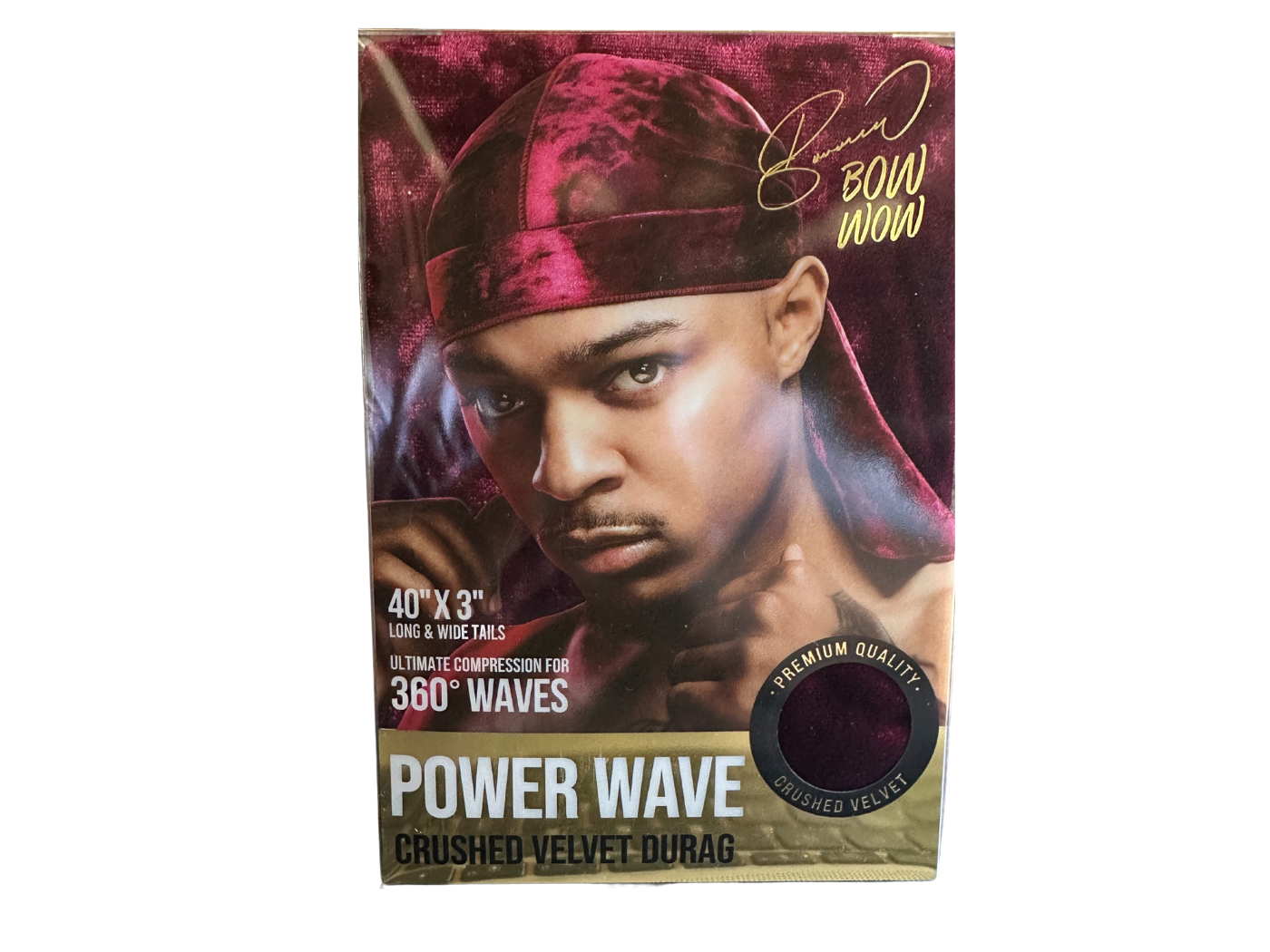 Kiss Power Wave Crushed Velvet Durag-Burgundy