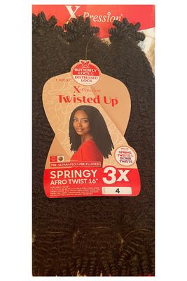 X-Pression Twisted Up 3X Springy Afro Twist 16" Color:4