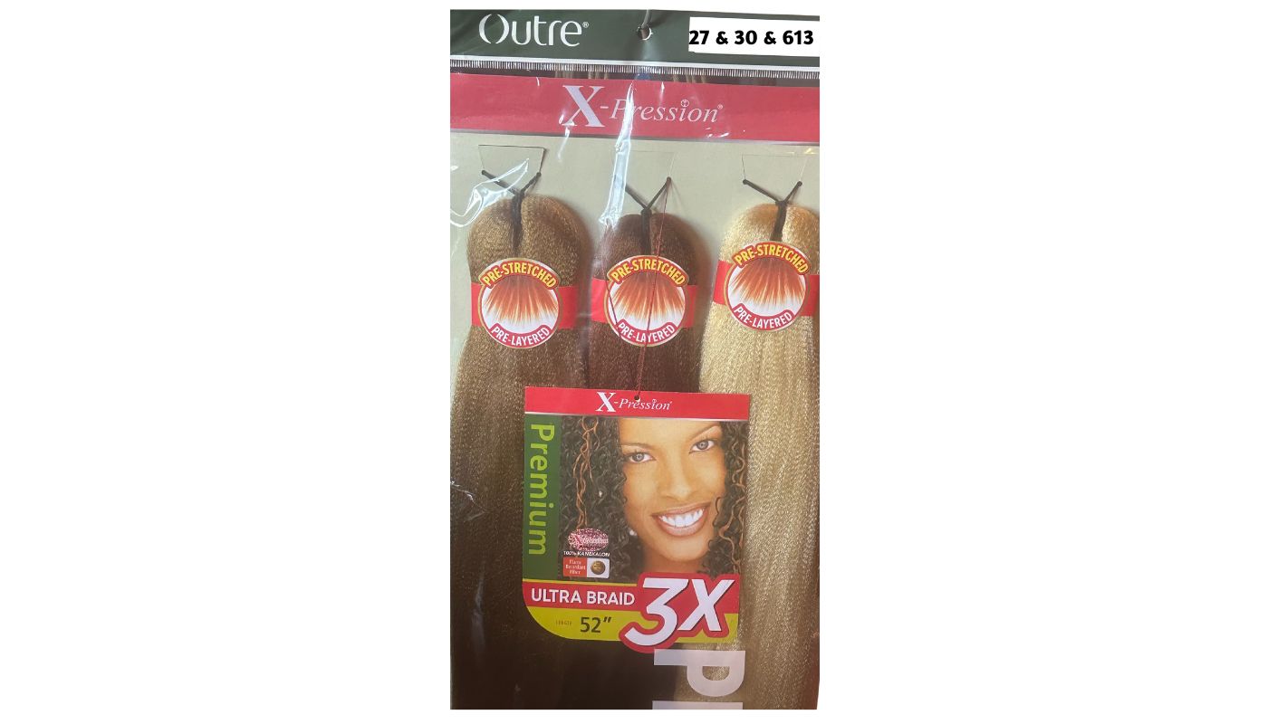 X-Pression Outre 3x 52" Color:27 &amp; 30 &amp; 613  (braid length 26”)