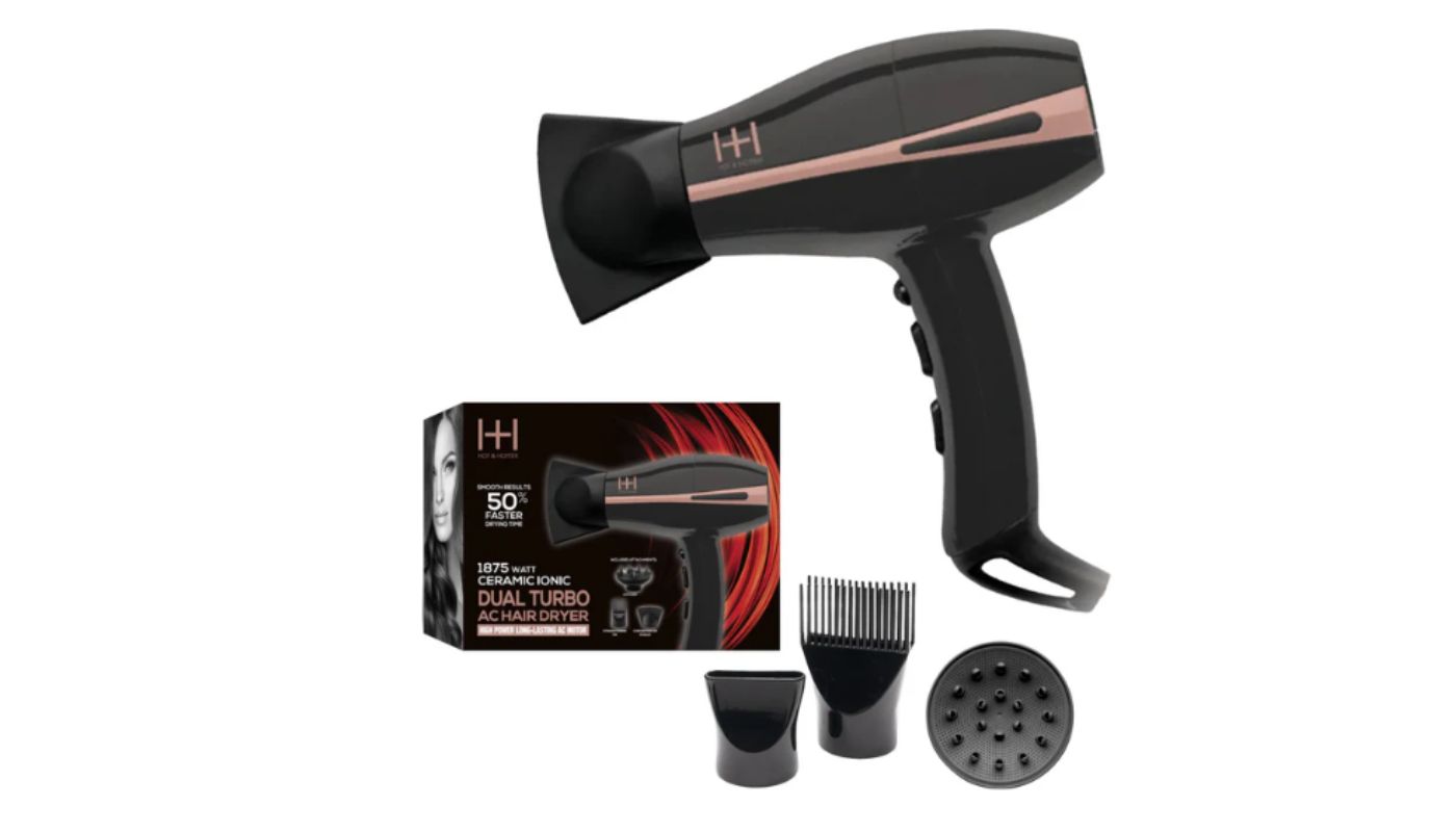Hot &amp; Hotter 1875 Watt Dual Turbo Ceramic Ionic AC Hair Dryer