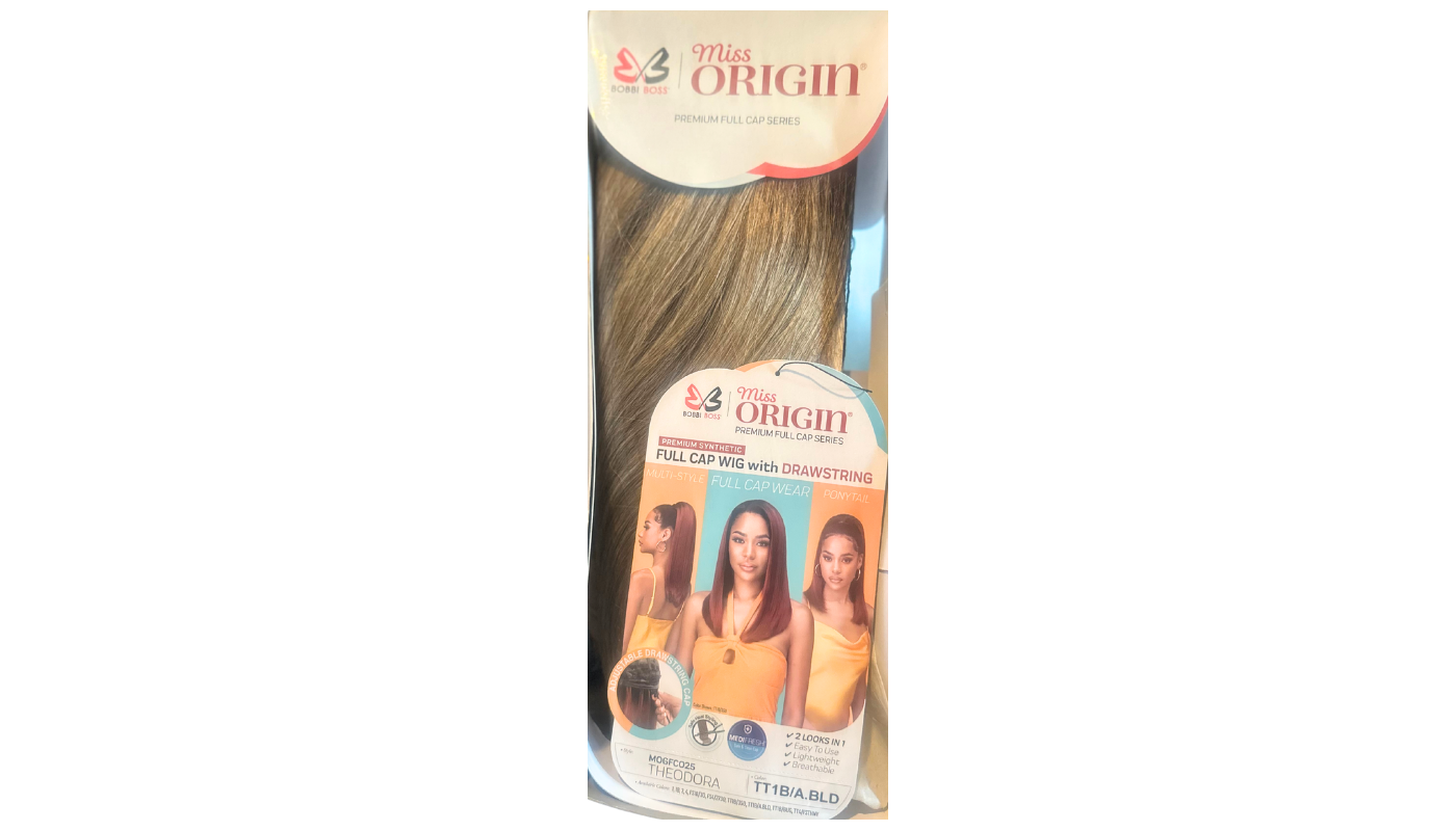 Bobbi Boss Full Cap Drawstring  Wig Theodora-Color:TT1B/A.BLD