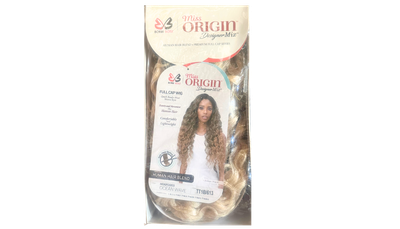 Bobbi Boss Miss Origin Human Hair Blend Full Cap Wig - Ocean Wave-Color:TT1B/613